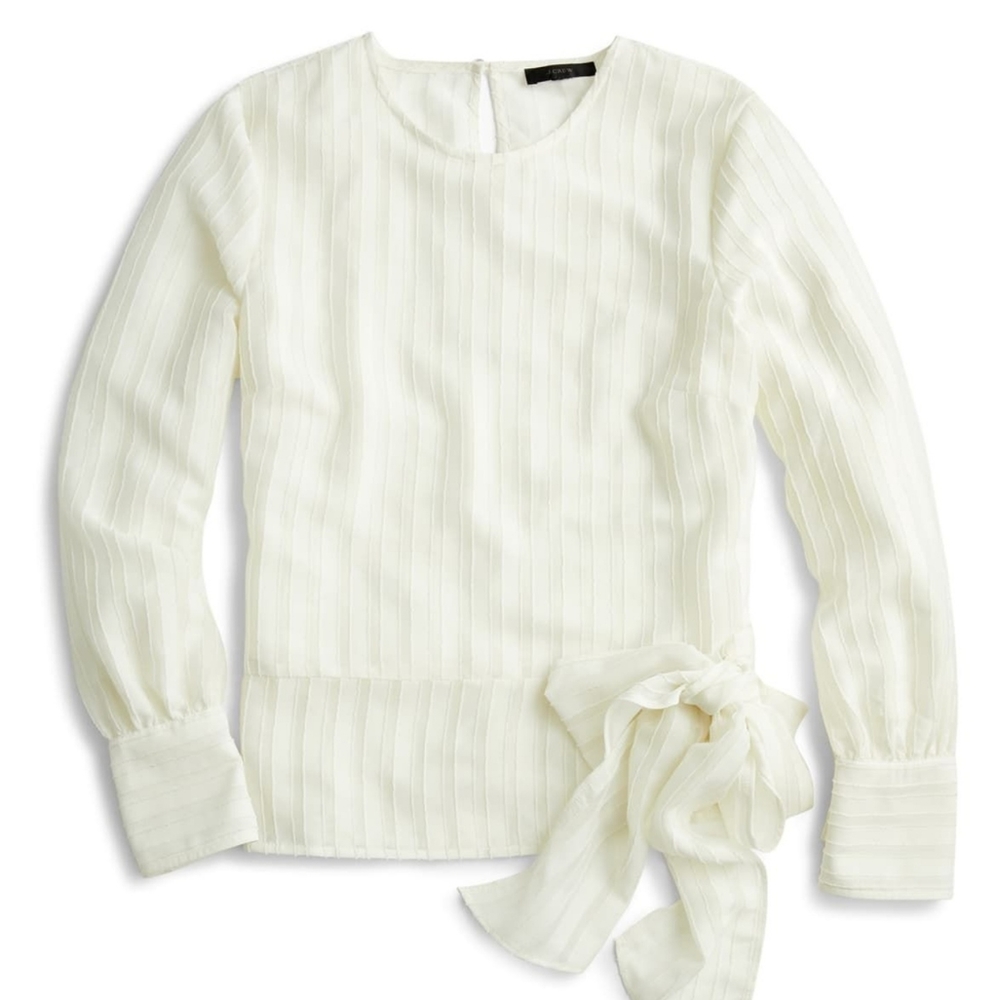 J. Crew Shadow-Stripe Blouse Size 0